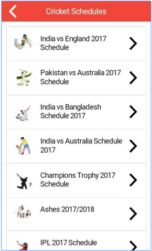 cricket schedule app IPL 2017